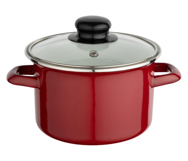 Altom Garnek emaliowany 16 cm 1,4 l pokrywka merlot indukcja - 1611124 - zdjęcie 3